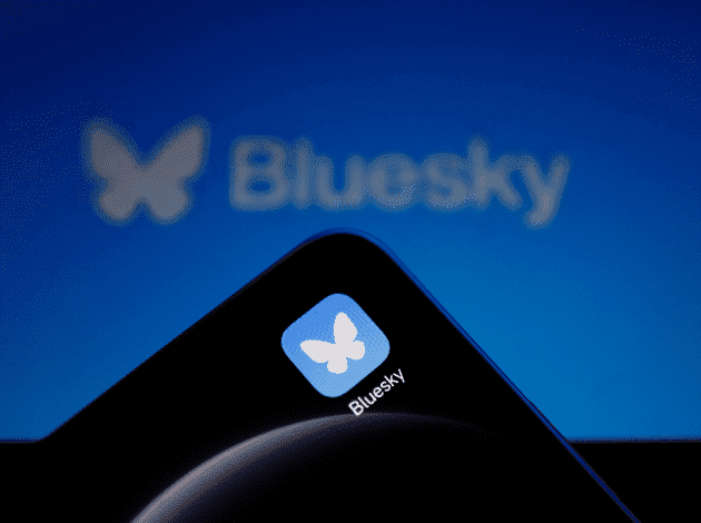 bluesky app icon on phone