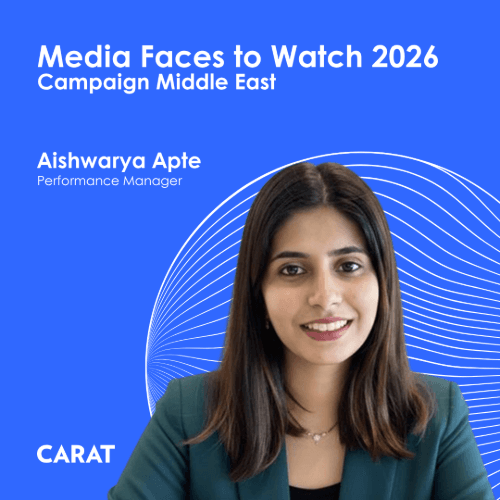 image of a smiling young woman with a blue background with title Media Faces to Watch 2026