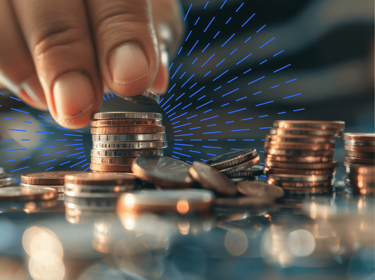 Person counting coins