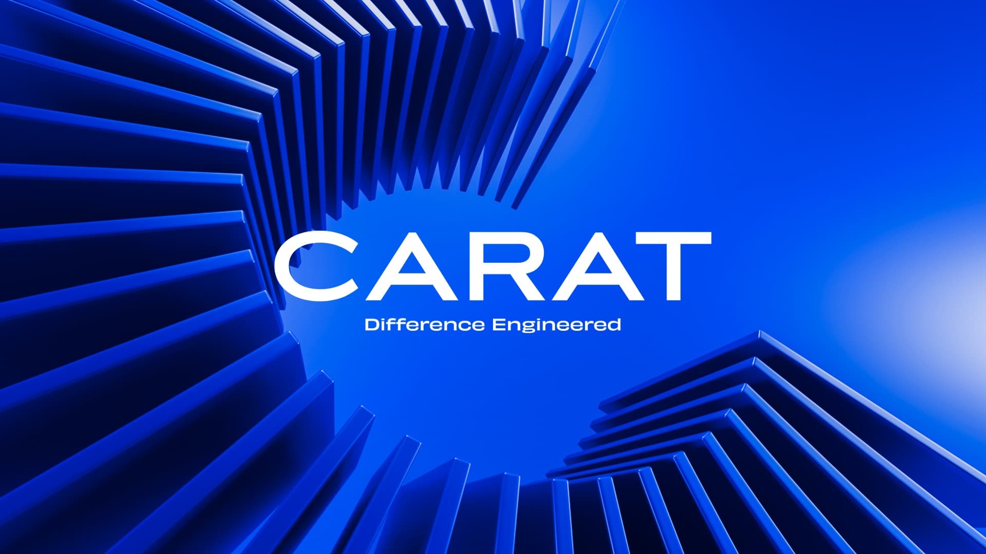 blue image with text Carat Difference Engineered