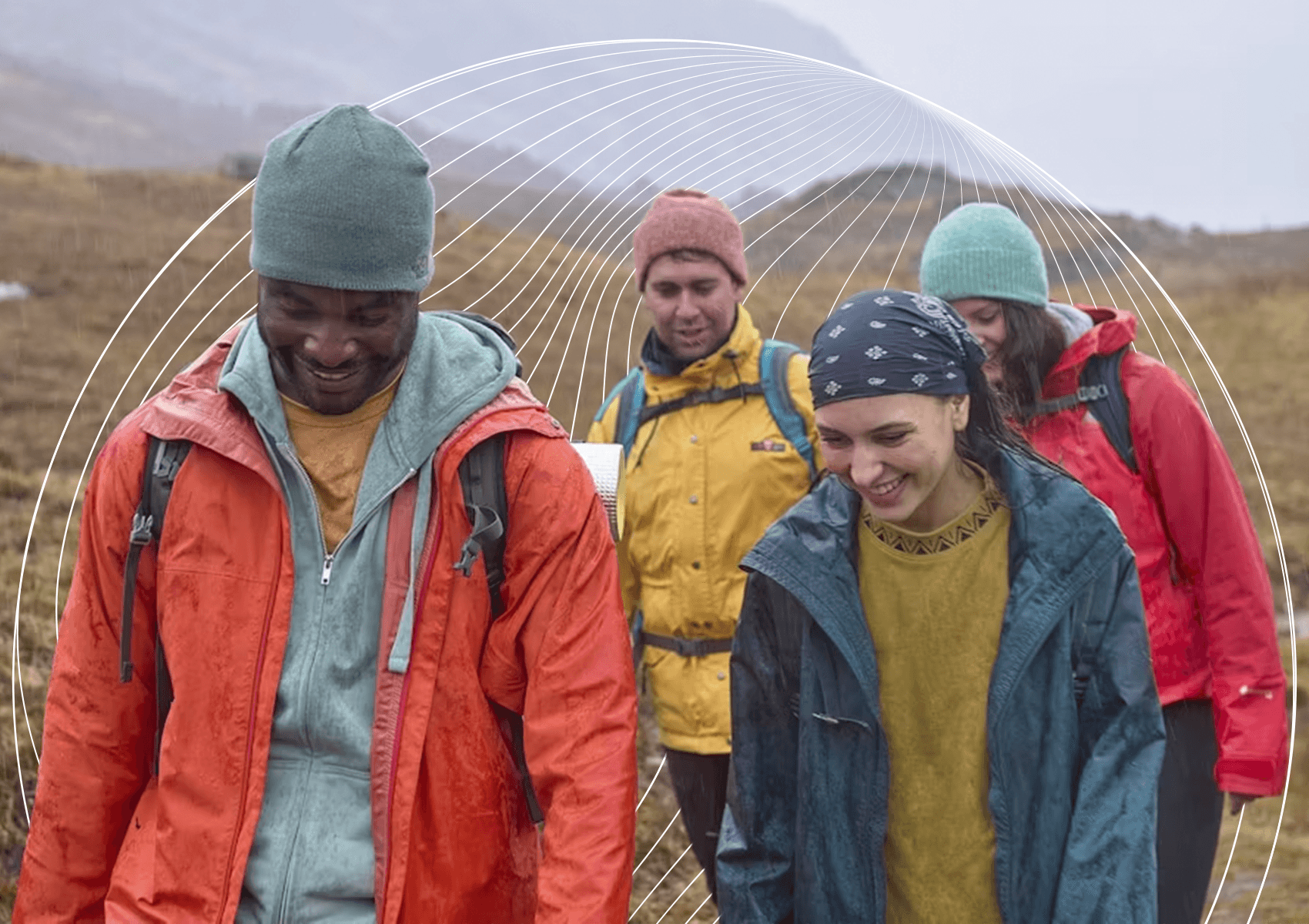 People hiking in Scotland
