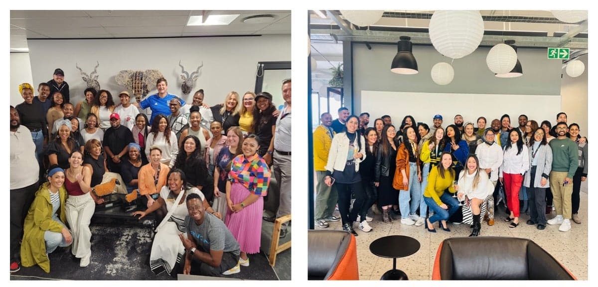 Carat South Africa team group photo celebrating award wins in the office
