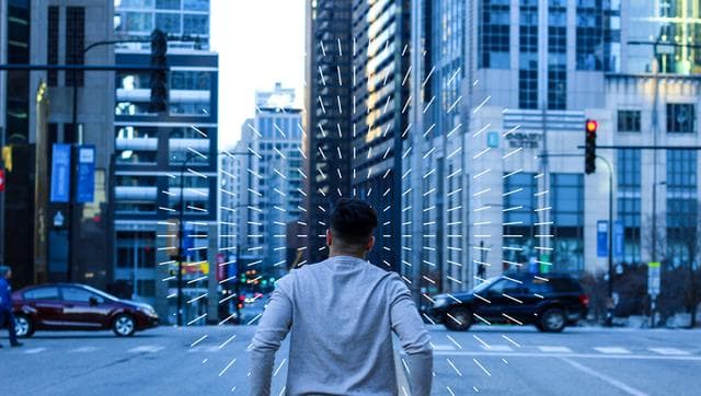 man in city