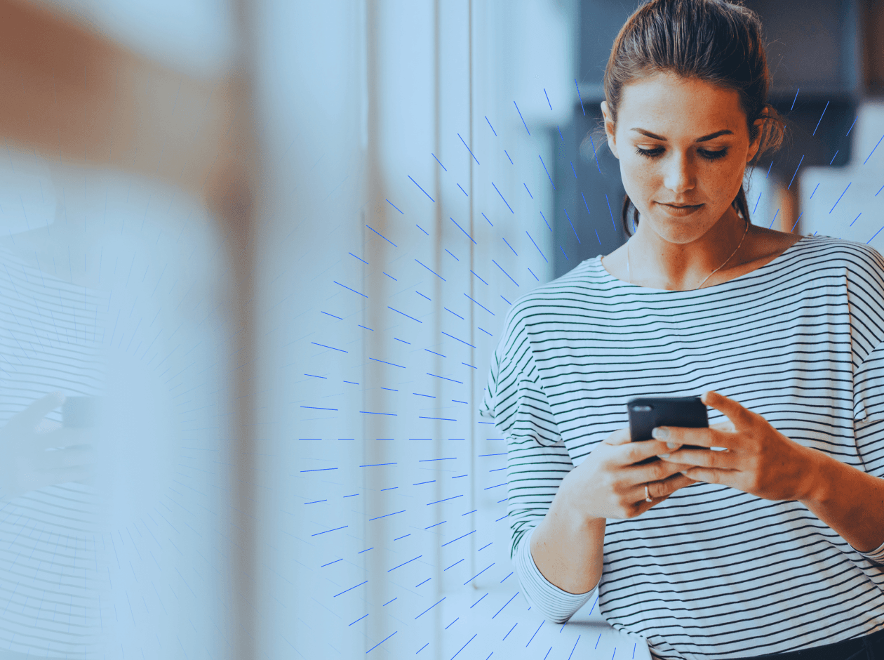 Woman scrolling on phone