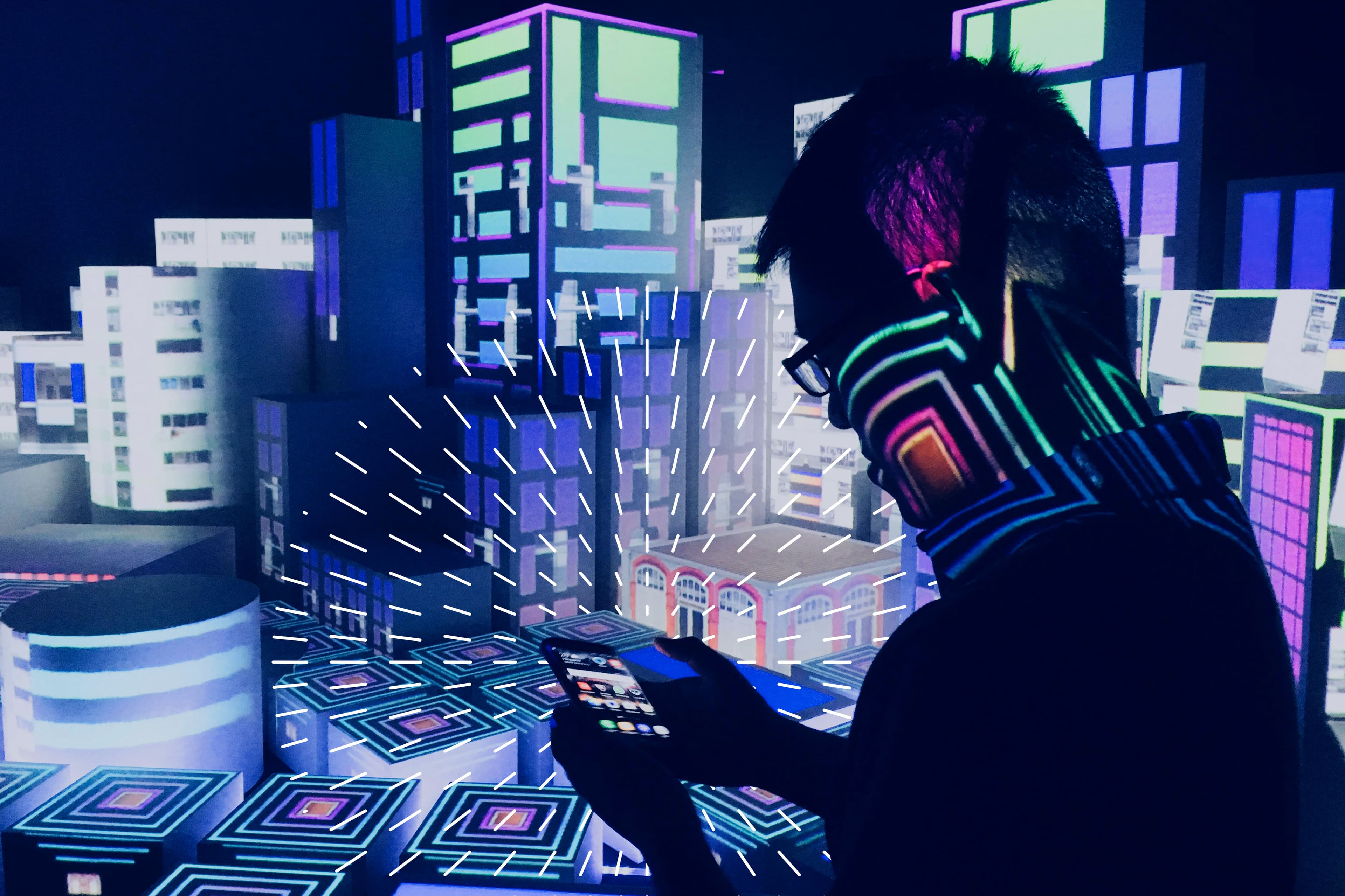 Man on phone - modern image