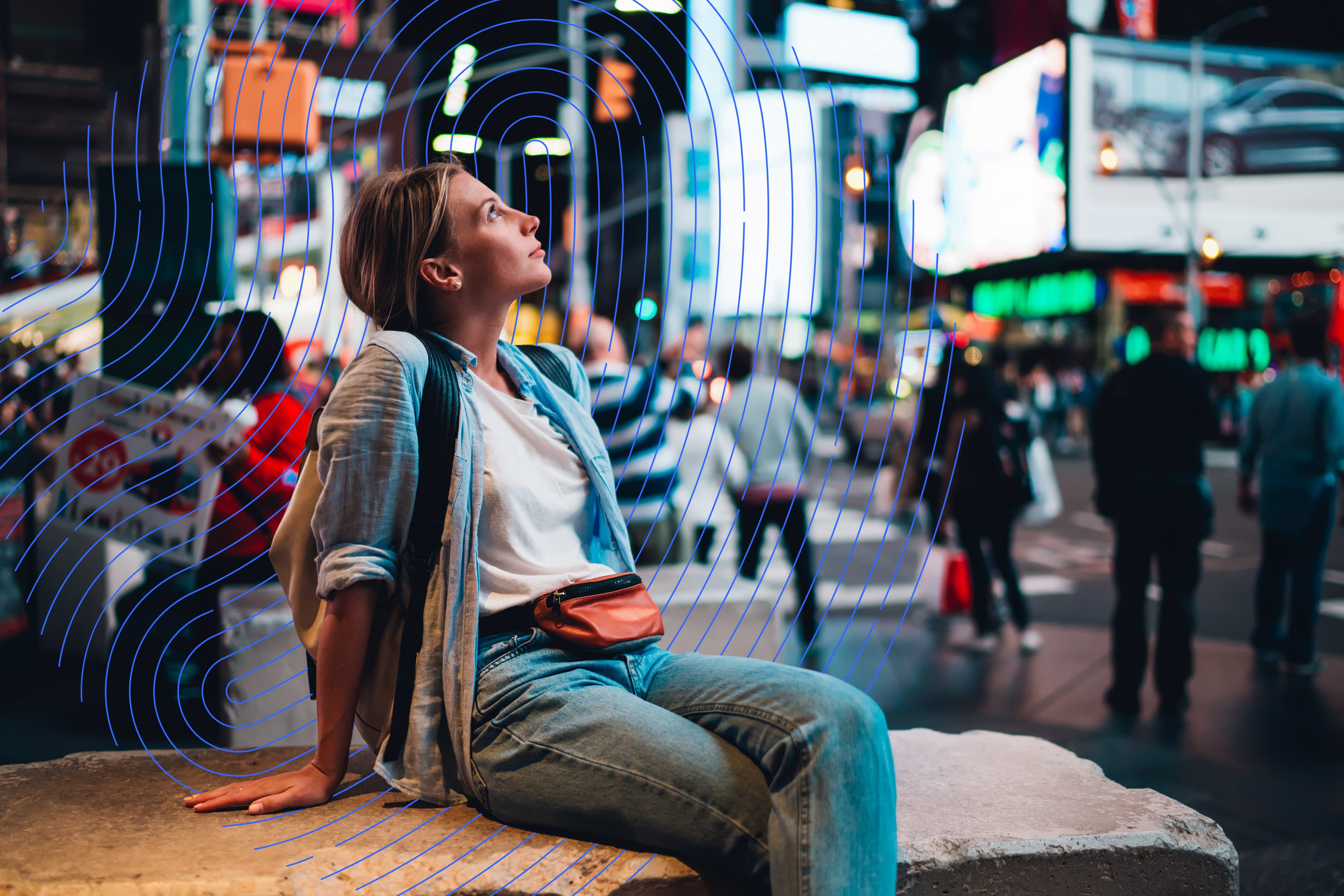 woman looking up