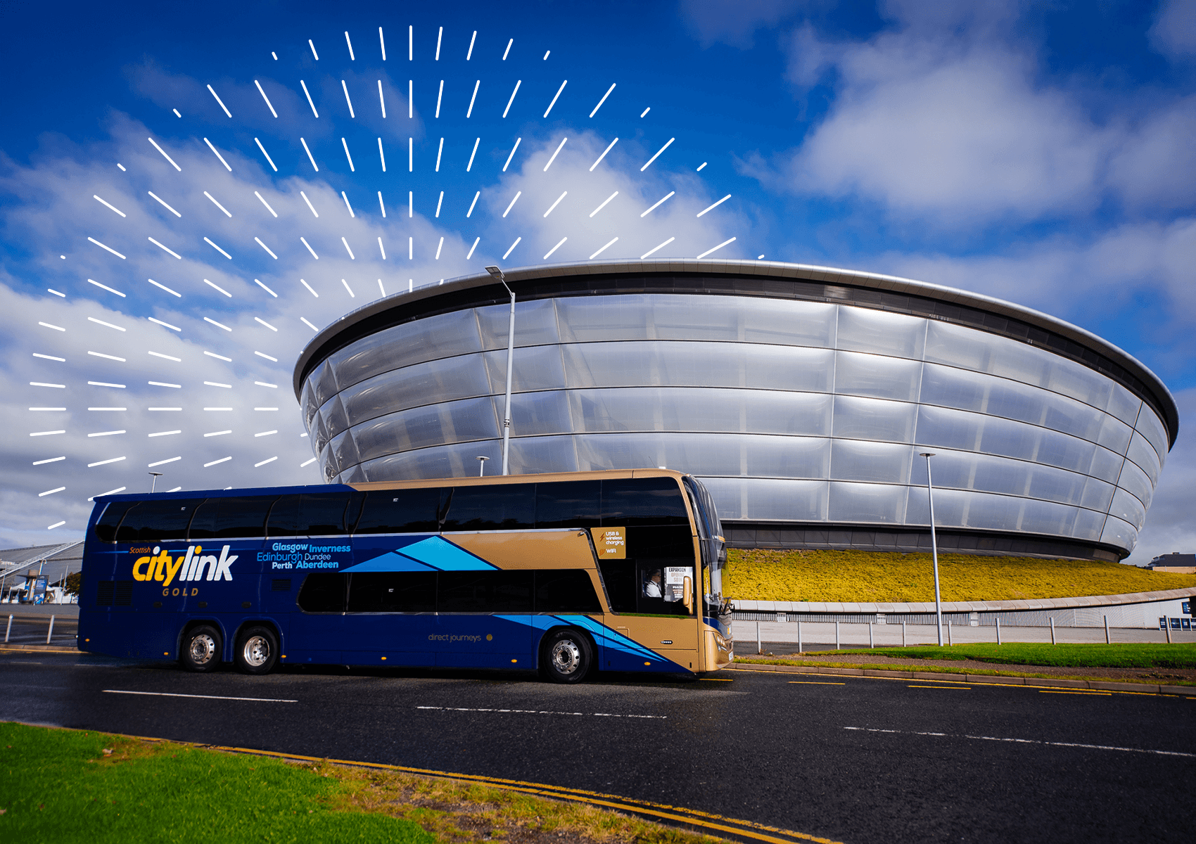 Citylink bus driving in Glasgow