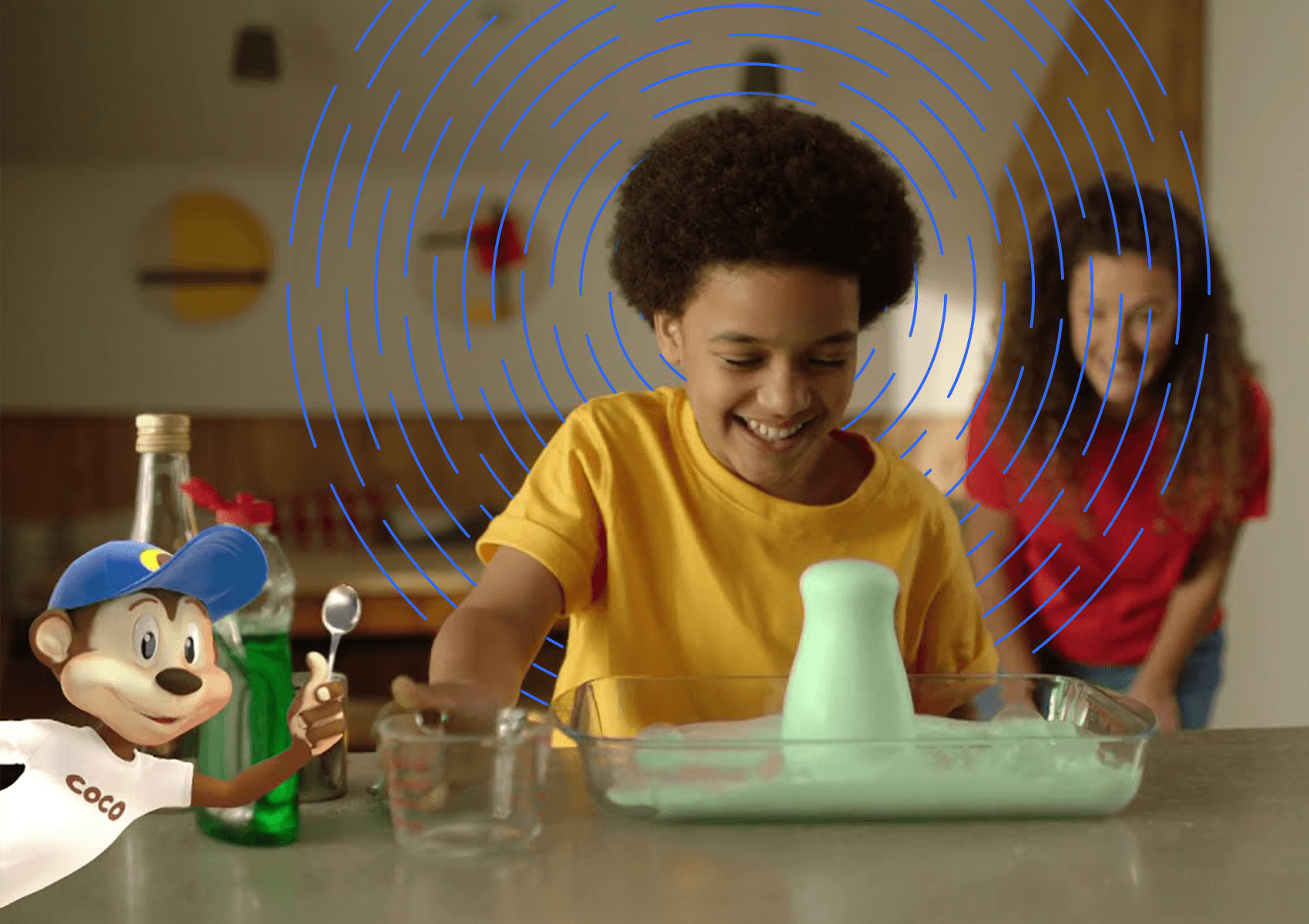 Young boy doing science experiments
