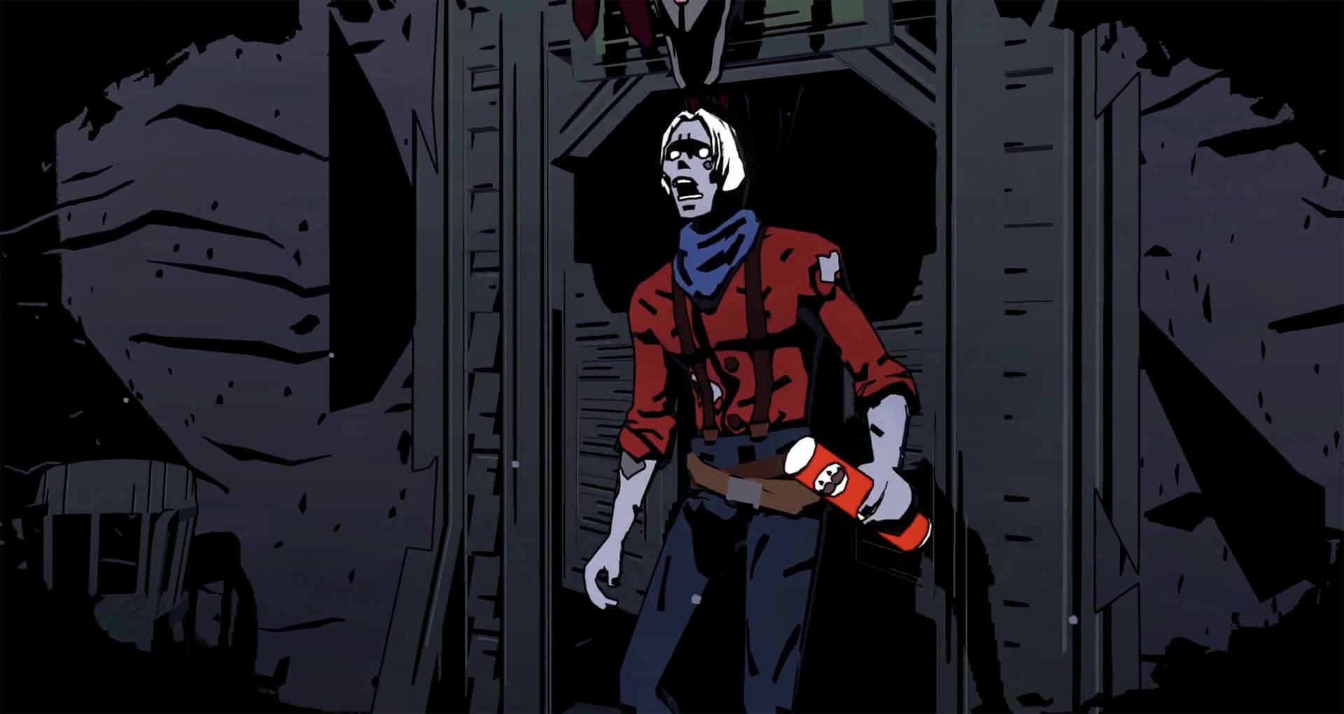 Frank the Zombie holding can of Pringles