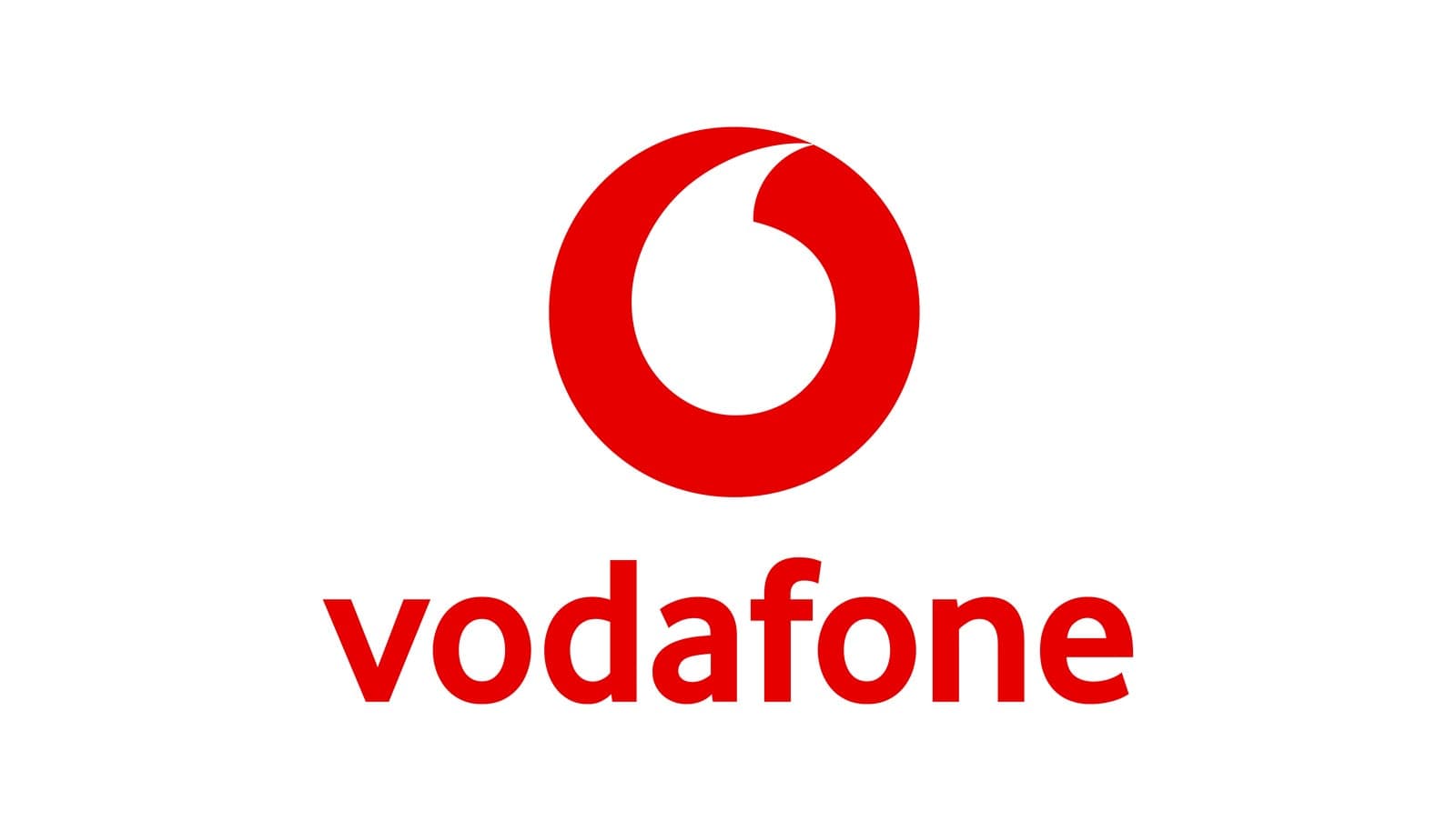 Vodafone brand logo red on white background