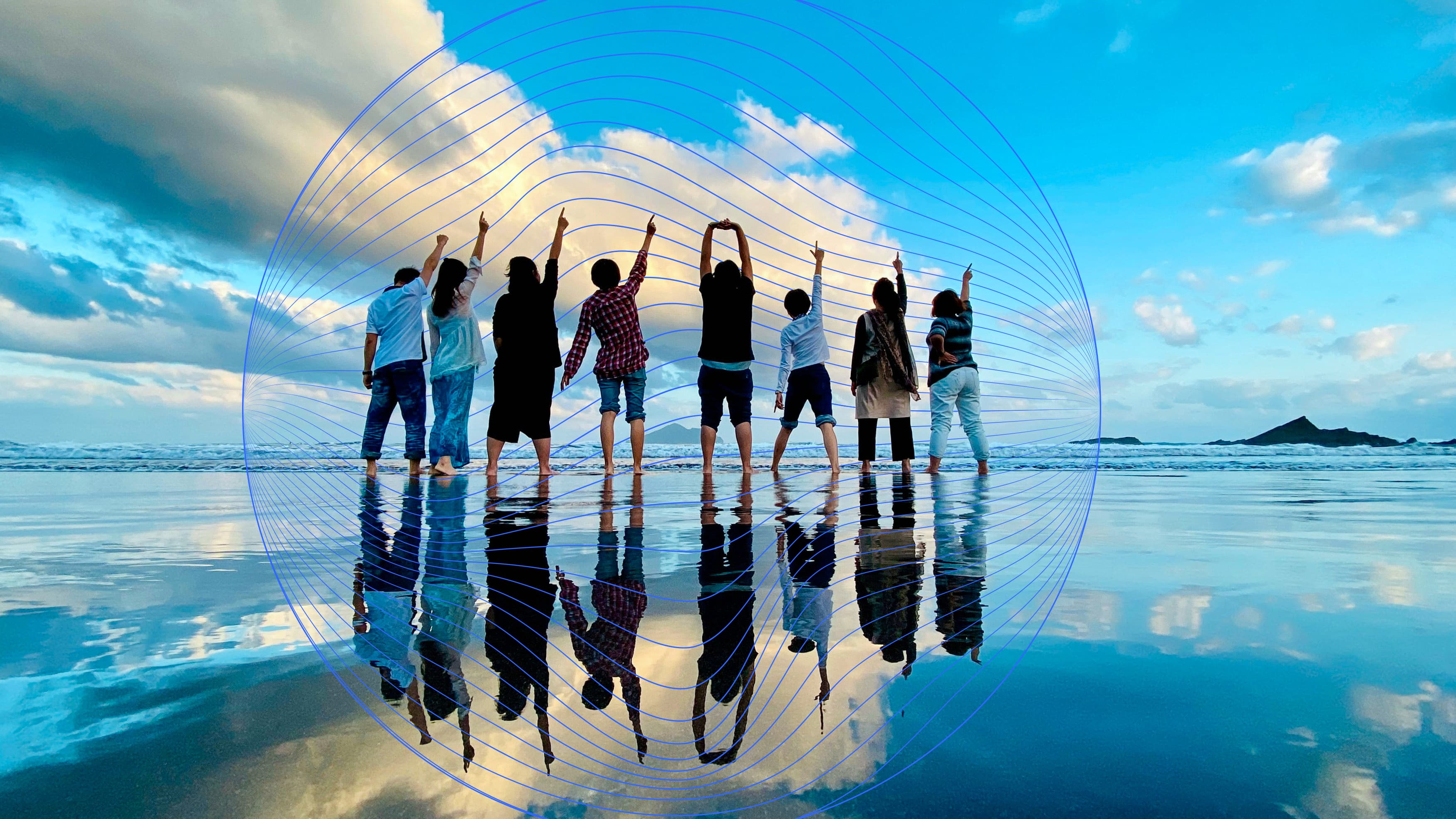 people standing on beach